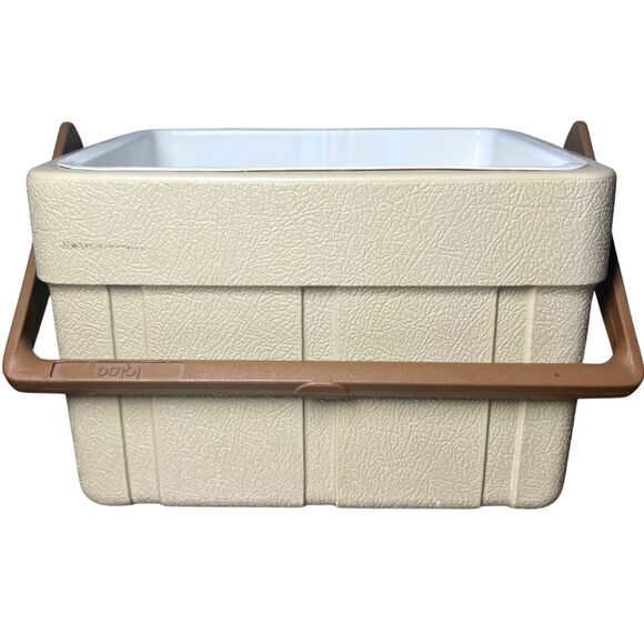 Vintage Igloo Roadster Lunch Cooler Box / Ice Chest w/ Tray Lid Retro Brown Tan - Picture 6 of 7